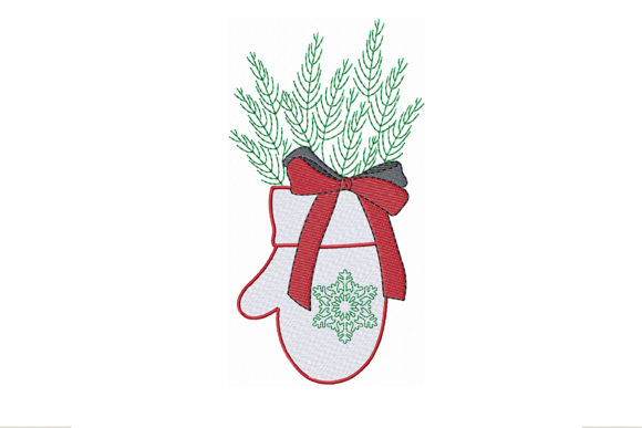 Christmas Mitten with Pine Branches Embroidery Review