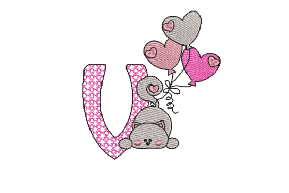 Letter V Cat Sketch Embroidery Review