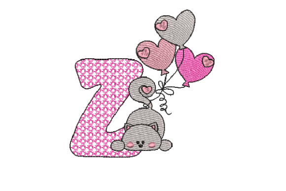 Letter Z Cat Sketch Review for Seasonal Embroidery