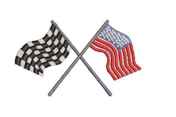 USA and Racing Flags Crossing Embroidery Review