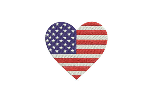 USA Flag on Heart Shape Embroidery Review